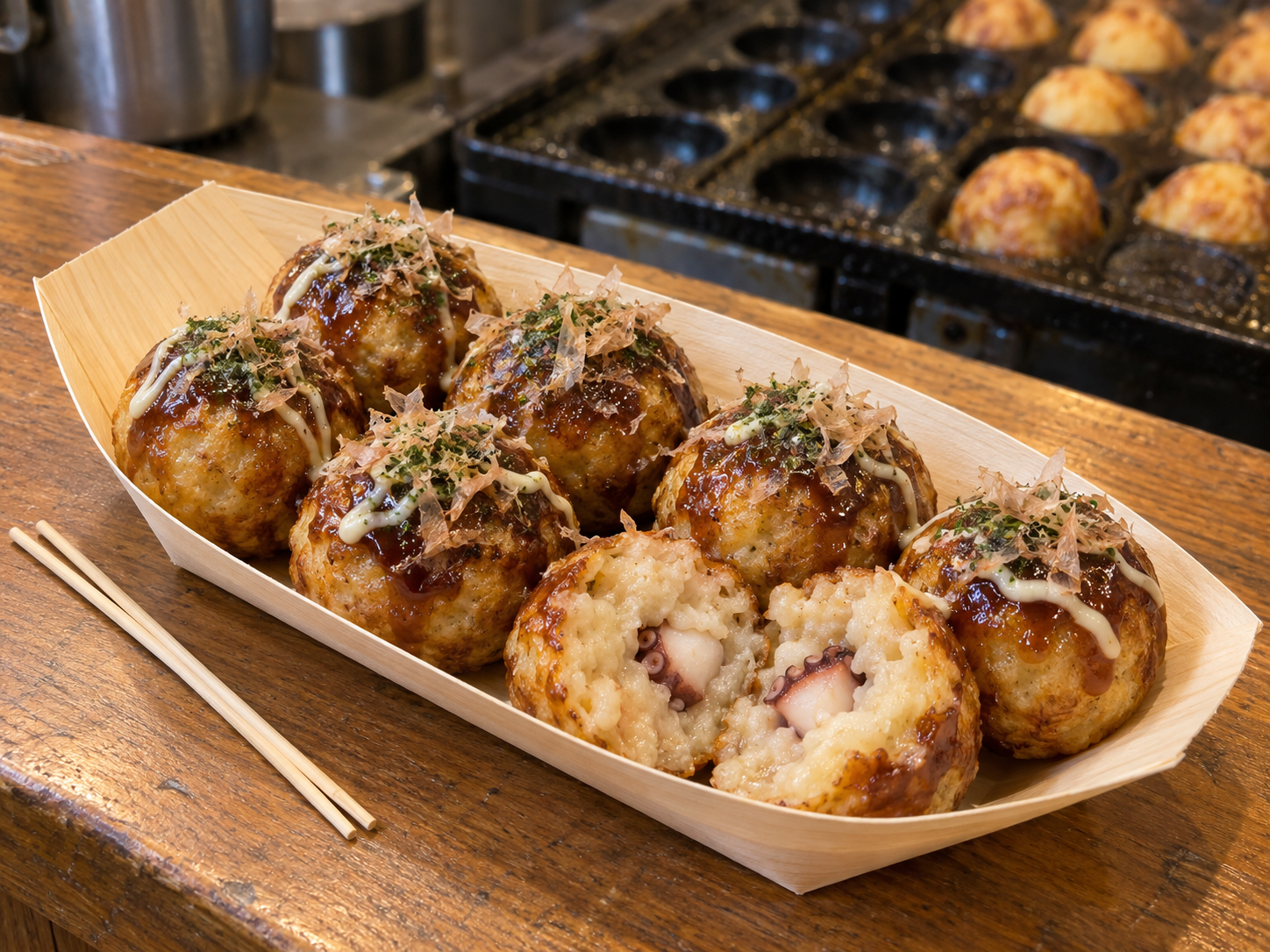 Osaka-Takoyaki mit Oktopus