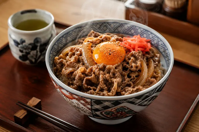 Gyūdon – Rindfleisch-Zwiebel-Reisschale