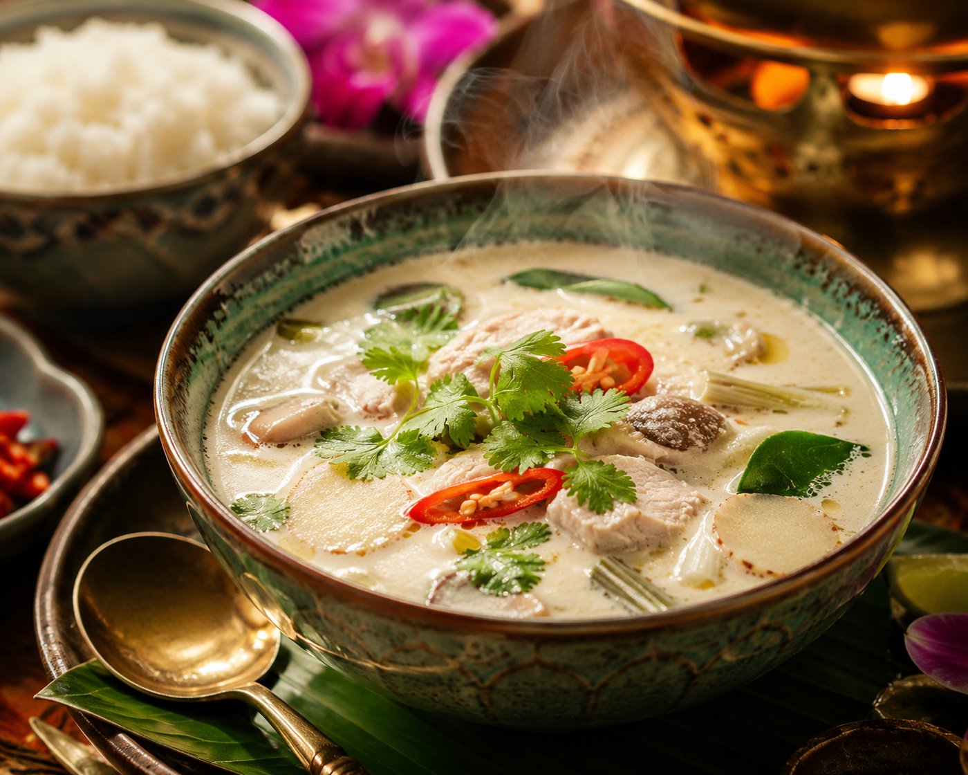 Tom Kha Gai – Hühnersuppe in Galgant-Kokos