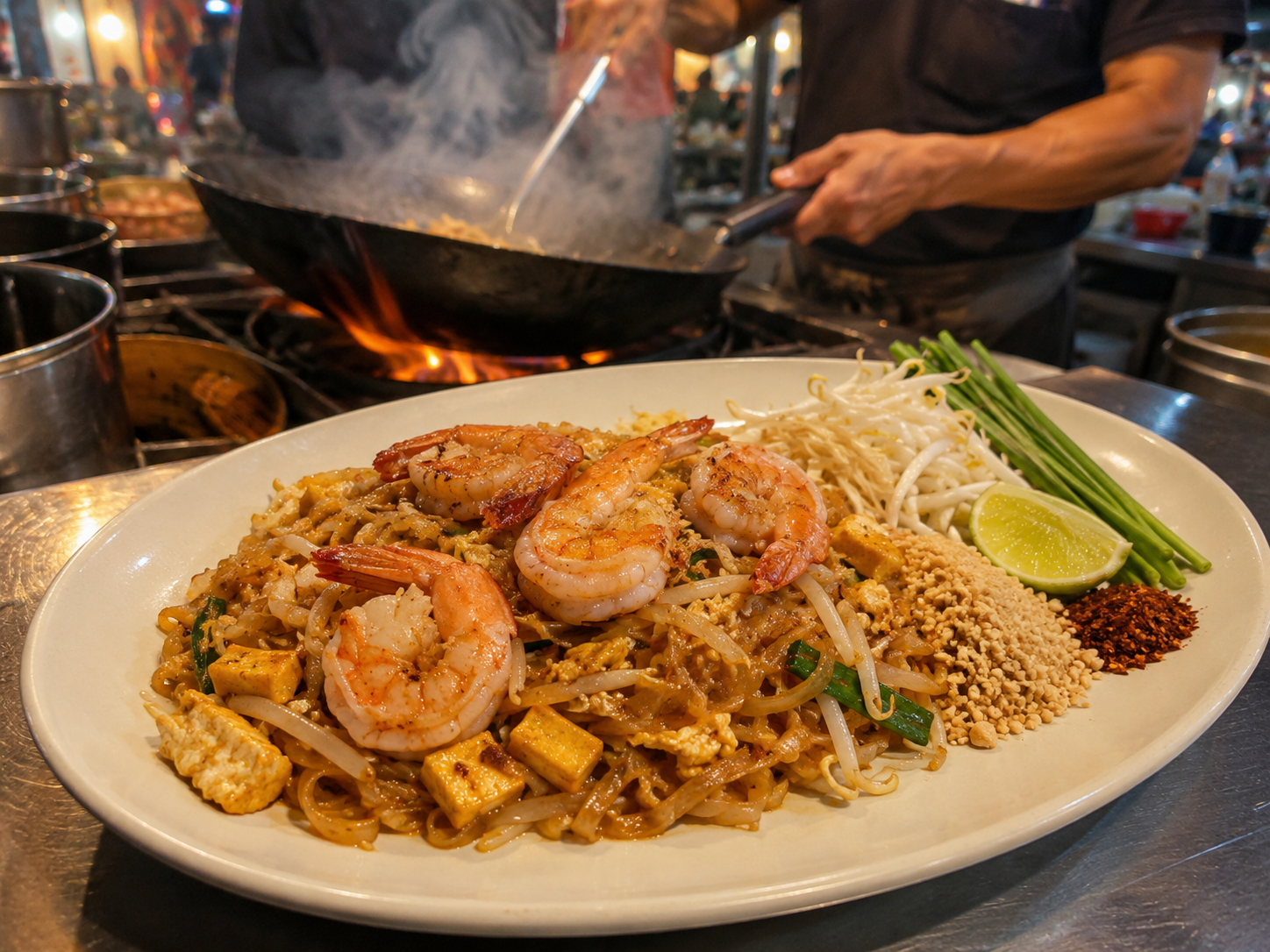 Phat Thai Kung Sot – Gebratene Reisnudeln mit Garnelen
