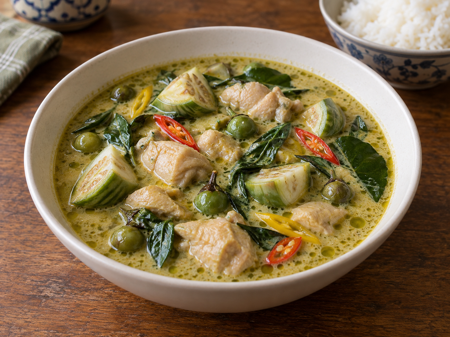 Grünes Thai-Curry mit Huhn